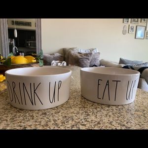 “Eat Up” and “Drink Up” Dog bowls